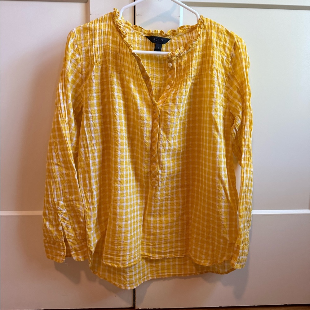 J. Crew Yellow Plaid Blouse